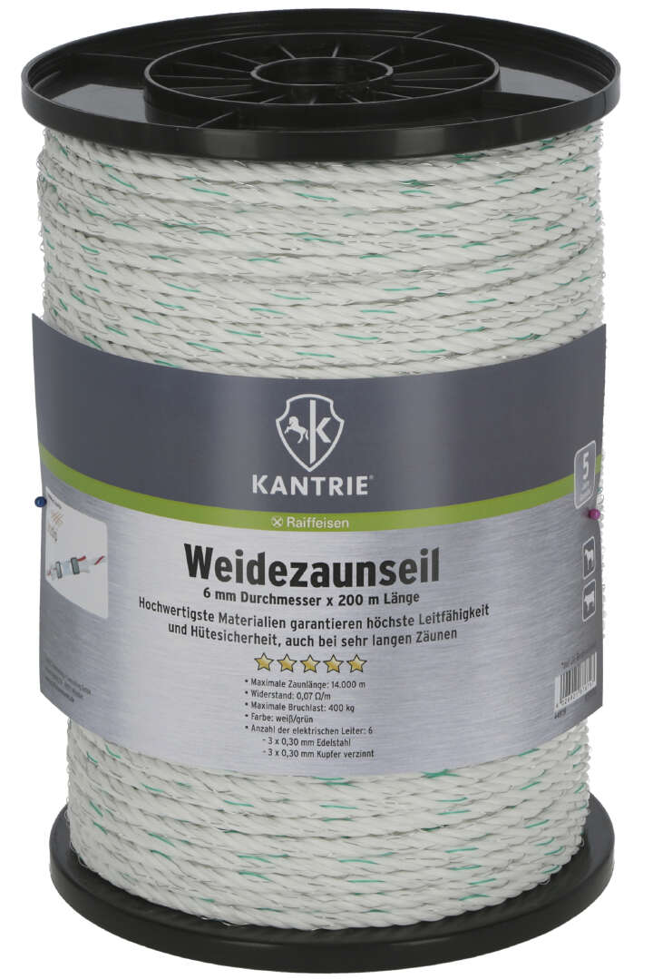 KANTRIE Weidezaunseil für lange Zaunanlagen